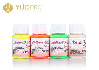 Yellow Fluorescent Permanent Tattoo Ink 4 Colors , Eyebrow Pigment Ink